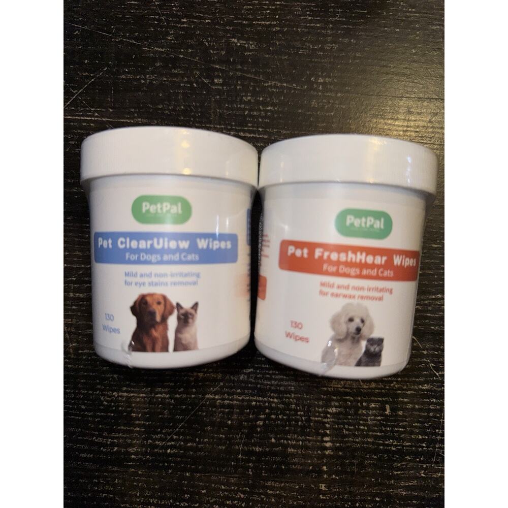 Lot Of 2 Pet Pal Dog and Cat Eye and Ear Wipes 260 Count Wipes Ex 06/2027